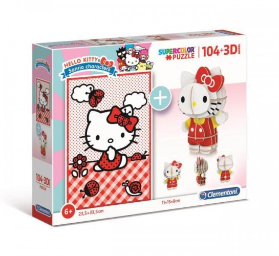 PUZZLE 104 3D HELLO KITTY