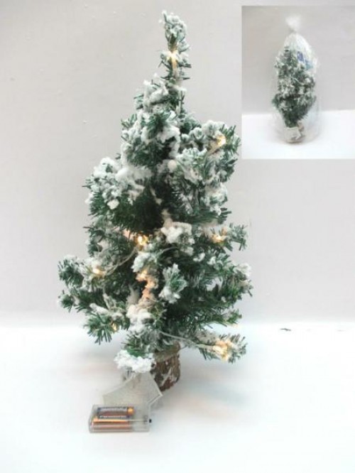 ALBERO PINO INNEVATO C/15 LED BIANCOBATTERIA