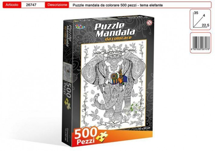 SCATOLA PUZZLE 500 PZ ELEFANTE