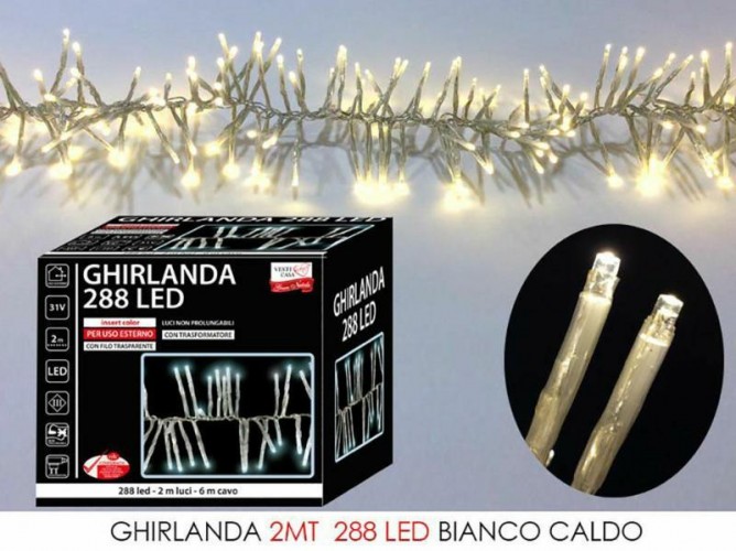 GHIRLANDA 2 MT C/288 LED BIANCO CALDO