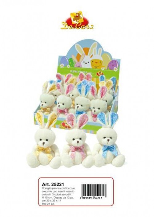 PELUCHE CONIGLIO PANNA H15 3ASS