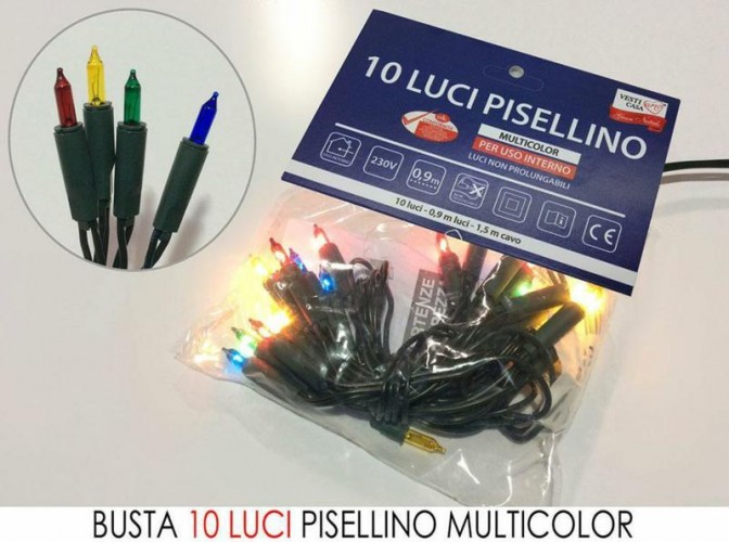 BUSTA LUCI 10 PISELLINO MULTICOLOR