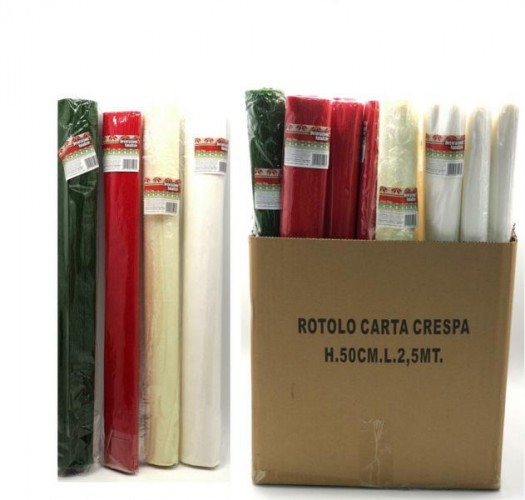 ROTOLO CARTA CRESPA 3 COLORI MT 270