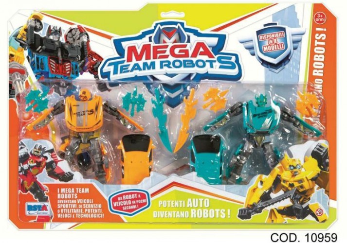 CARTELLA 2 TRASFORMER MEGA TEAM ROBOTS