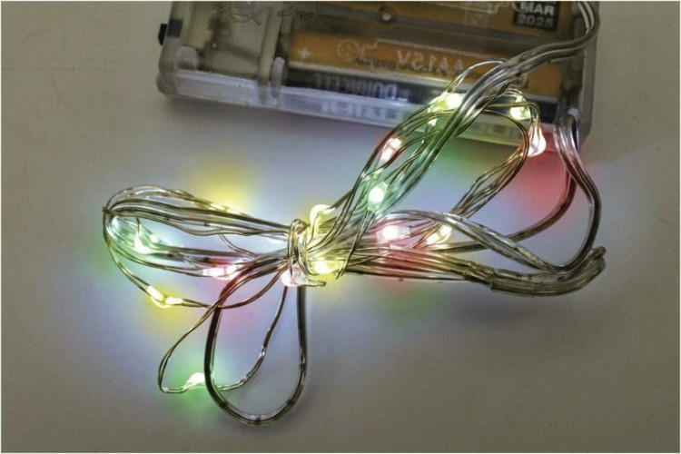 SCATOLA 20 LUCE LED BATTERIA MULTICOLOR