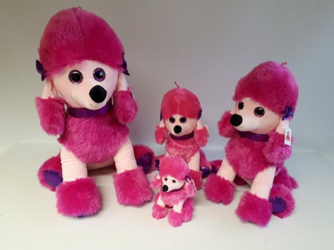 PELUCHE BARBONCINO ROSA CM35