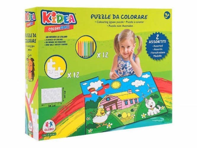 SCATOLA PUZZLE DA COLORARE PASTELLI A CERA