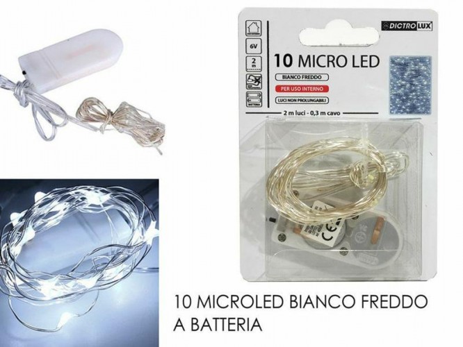 BLISTER 10 MICROLED BIANCO FREDDO