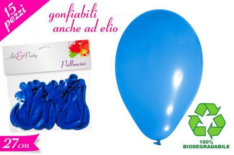 BUSTA 15 PALLONCINI BLU ELIO