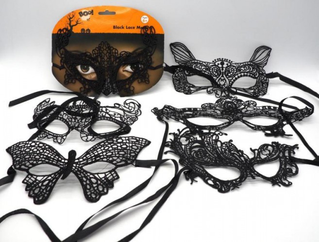 MASCHERA FARFALLA PIZZO NERA