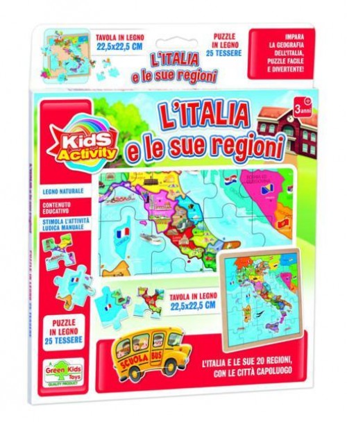 CARTELLA PUZZLE ITALIA LEGNO