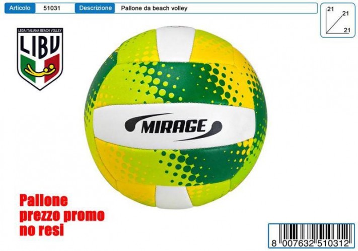 PALLONE CUOIO VOLLEY MIRAGE GREEN