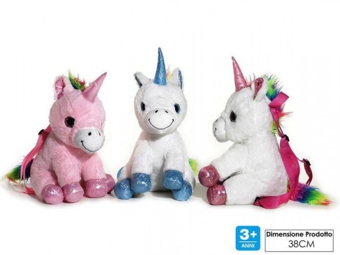 BORSA PELUCHE UNICORNO