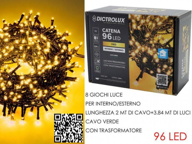 SCATOLA 96 LED LUCE CALDA ORO