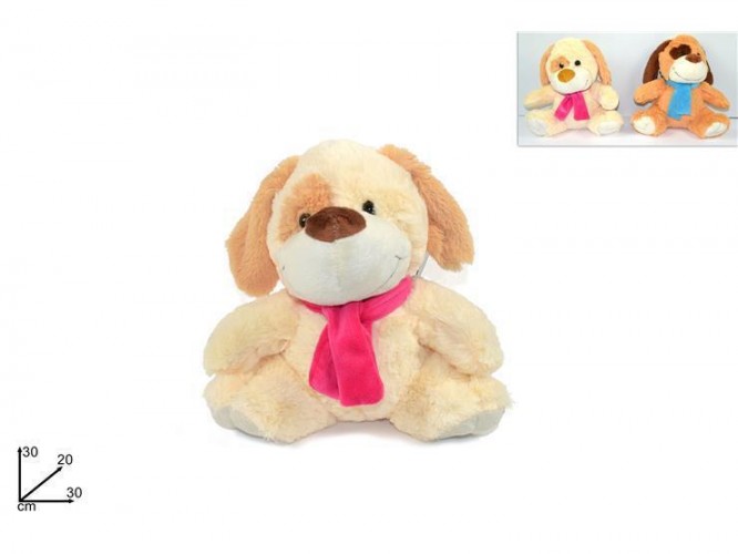 PELUCHE CANE 30 CM 3 ASS C/CRAVATTA