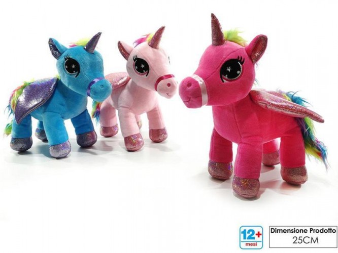 PELUCHE UNICORNO C/ALI CM28