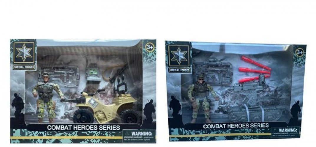 SCATOLA MEZZI MILITARI 2 ASS COMBAT HEROES