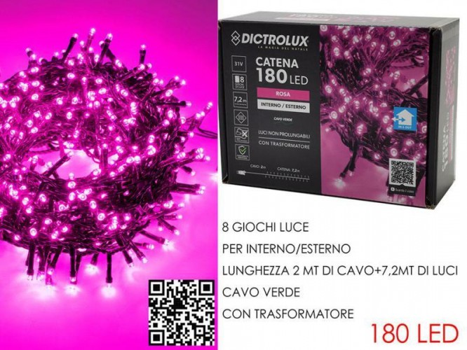 SCATOLA 180 LED LUCE ROSA