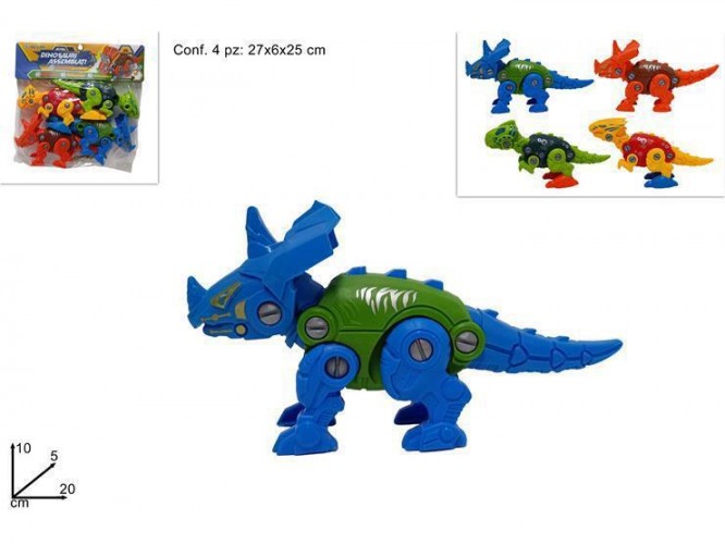 BUSTA 4 DINOSAURI SMONTABILI
