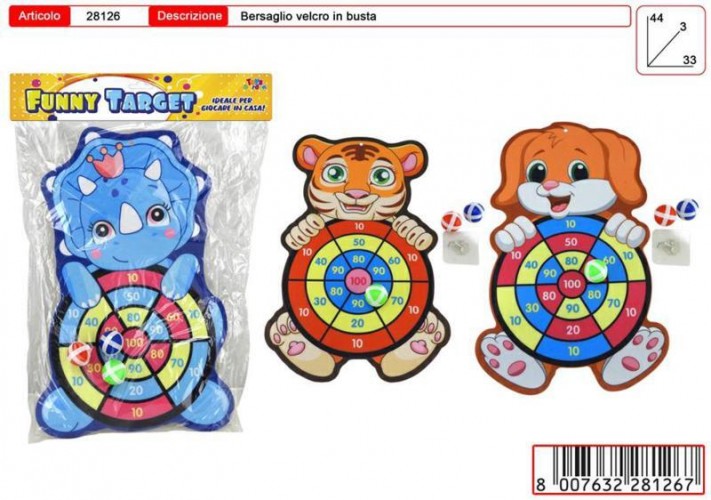 CARTELLA BERSAGLIO VELCRO ANIMALI