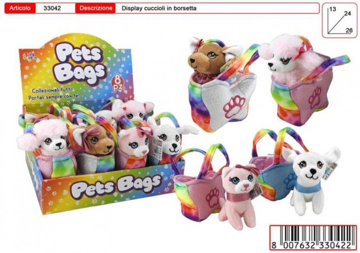 PELUCHE MINI BORSA CANE