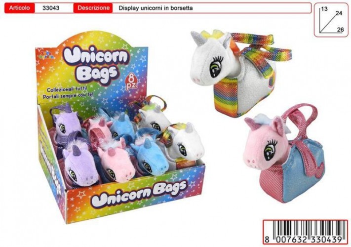 PELUCHE MINI BORSA UNICORNO