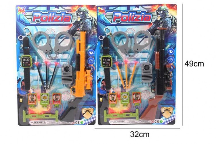 CARTELLA POLIZA CON FUCILE E ACCESSORI