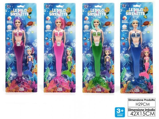 CARTELLA LE DOLCI SIRENETTE CON FIGLIA LUMINOSA