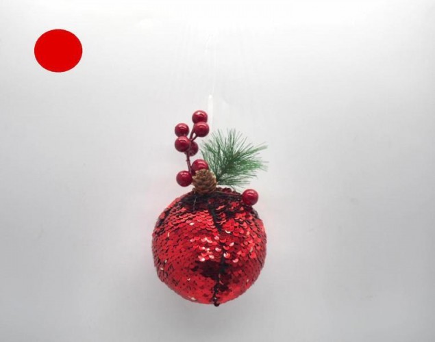 PALLA NATALIZIA C/STRASS ROSSO