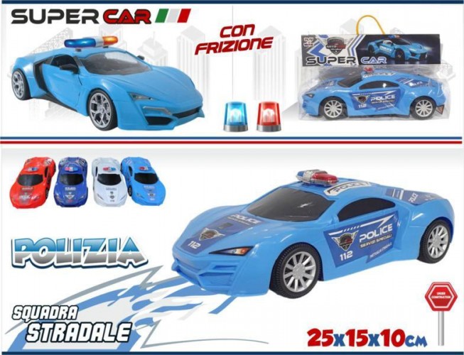 BUSTA AUTO AZZURRO POLICE PLASTICA 25X15X10