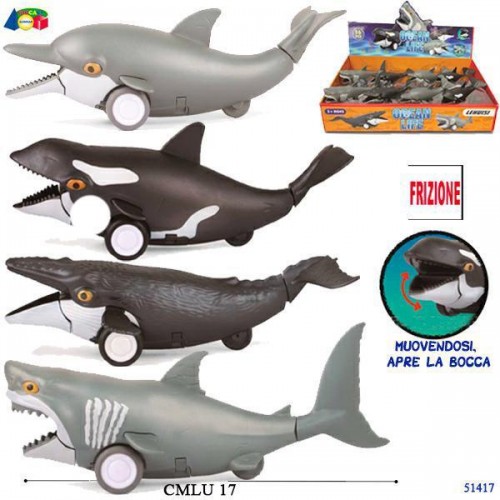 DISPLAY ANIMALI MARINI CON RUOTE A FRIZIONE