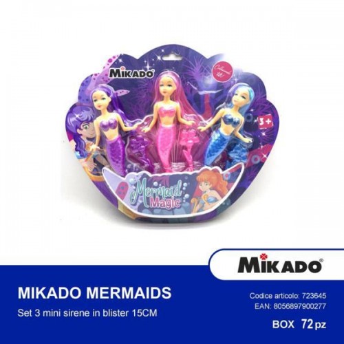 CARTELLA 3 SIRENETTE MIKADO MARMAID MAGIC