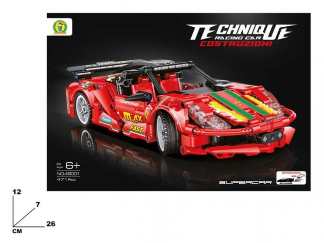 SCATOLA COSTRUZIONI TECHNIQUE AUTO ROSSA 471 PZ
