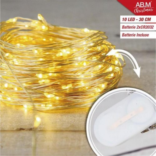 MICRO LED 10 LUCE CALDA FILO BIANCO