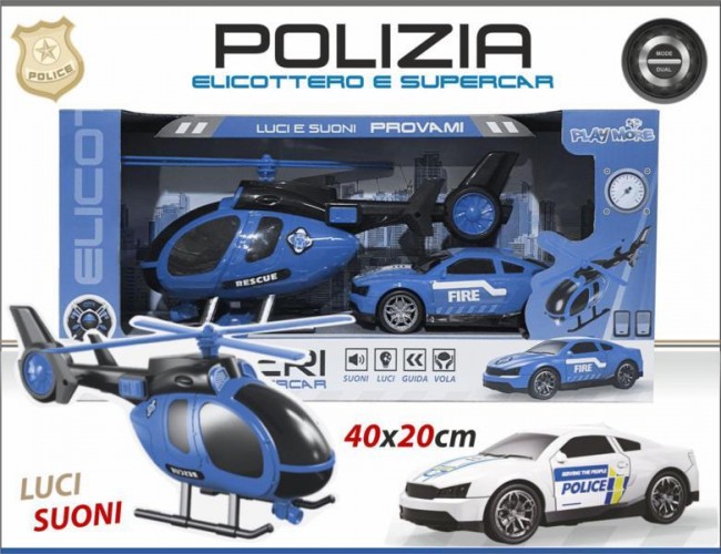 SCATOLA MEZZI POLIZIA ELICOTTERO  AUTO LUCI E SUONI