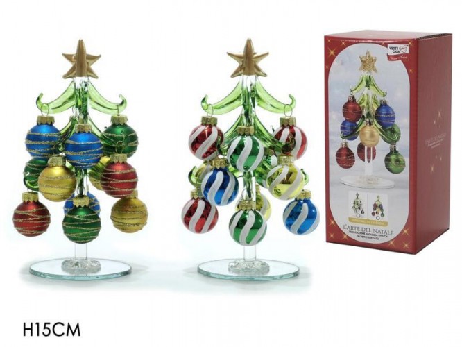 ALBERO VETRO CON PALLE H15 02 ASS