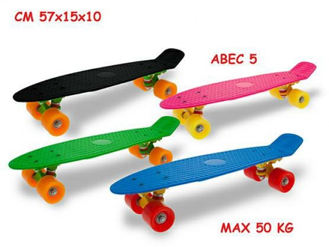 SKATEBOARD FLUOR ABEC5 MAX50KG